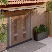 Door Canopy Black 297.5X90 Cm Polycarbonate