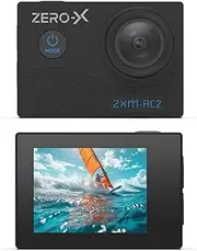 Zero-X 4K UHD WiFi Action Camera - 2.0" LCD Display - Timelapse, Slow Motion & Burst Shooting Modes - Action Cam for Outdoor Enthusiasts - Fits Bike Helmet, Handlebar etc