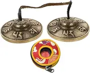Mikinona Brass Tingsha Bells Meditation Yoga Bell for Belly Dancing Hand Percussion