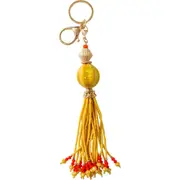 LVD Hanging Keyring Bag Hanger w/ Beads/Tassel Design Accessory 15.5cm Natural
