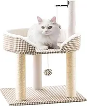 TOMVAES Cat Tree Cat Tower Cats Elegant Thousand Bird Case Cat Climbing Frame with Scratching Sisal Posts Dangling Ball Toys for Kittens Pet Play Climbing Stand (Brown)