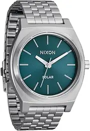 [NIXON] Time Teller Solar A1369-100m Water Resistant Men's Analog Solar Powered Fashion Watch (40.5mm Watch Face, 20mm 5 Link Stainless Steel Band)