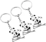 UPKOCH 3pcs Panda Skiing Keychain Pendant Cute Cartoon Animal Bag Charm for Backpack Car Keys Outdoor Use Party Favor