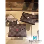 二手正品LOUIS VUITTON LV VICTORINE 經典老花 扣式 短夾