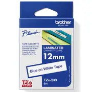 Brother TZE-233 Laminated Labelling Tape 12mm (Blue On White)