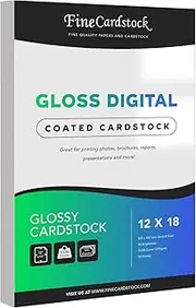 Double-Sided Gloss Digital C2S Cardstock – Perfect for Color Laser Printing, Design Proposals, Flyers, Brochures | 12 x 18 | Glossy 100lb Cover | 94 Bright | Acid Free, Coated Finish | 50 Sheets