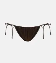 [Norma Kamali] Norma Kamali String metallic bikini bottoms AU 14 brown