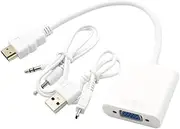 jojofuny Full 1920x1080 to Video Audio Adapter Charging Plug Play for Laptop Monitor