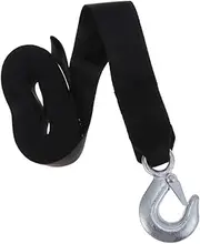 CHILDWEET 1.5 Ton Trailer Winch Strap Black Webbing Replacement Strap for Winch Belt/Rope/Hook Loading Corrosion Weather Resistant