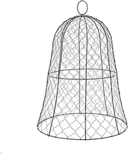 10 Packs Black Garden Chicken Wire Cloche Cover with Top Hook, Bell Shape Design, Iron Material for Effective Plant