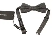 Dolce&Gabbana Men Black Bow Tie Silk Polka Dots Pattern Adjustable Neck Papillon