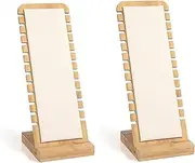 TANG SONG 2PCS Small Size Bamboo Leather Soft Mat Multiple Necklace Display Stand Necklace Bracelets Chains Organizer Holder for Home (White)
