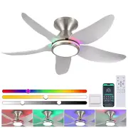 Ceiling Fans with Lights Remote/APP Control, 38" Low Profile Ceiling Fans wit...