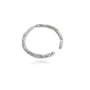 Culturesse Liv Fine Textured Adjustable 2cm Open Ring Jewellery Sterling Silver