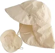 [Generic] Kids Sun Hat | Toddler Sun Hat - UV Protection Ventilated Comfortable Adjustable Flap Boonie for Park Swimming Vacation Outdoor Beige, Beige, XXL