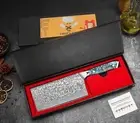7” Meat Cleaver Damascus Steel Knife with Ergonomic Natural Resin Handle