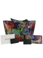 Brahmin Awestruck Melbourne Medium Asher Tote & Ady Wallet Embossed Leather NWT
