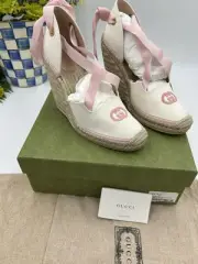 Women’s Gucci GG canvas Wedge Espadrilles size 40 made in Spain