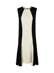 Monochrome Sleeveless Knee Dress