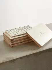 [Brunello Cucinelli] Brunello Cucinelli - Walnut Wood And Krion Mahjong Set - White - One size One size White