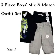 Kid Boys' Mix & Match Pants with Long Sleeve Graphic Print Shirt Size 7