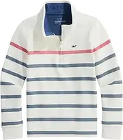 [vineyard vines] Boys' Breton Stripe Saltwater Quarter-Zip
