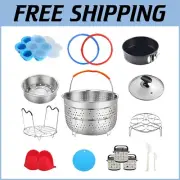 Durable 6 Qt Instant Pot Accessory Set: Steamer Baskets, Springform Pan & More