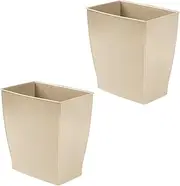 iDesign Small Rectangular Bathroom Trash Cans - Set of 2 - Taupe Brown