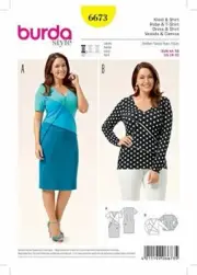 Burda Sewing Pattern 6673 Misses Colour Blocking Top & Dress Size 18-32