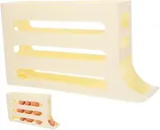 SEWACC Egg Rack Slide Design for Refrigerator Durable Egg Storage Organizer with Automatic Roller Convenient for Easy Retrieval and Space Saving