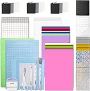 HAWERSI Ultimate Accessories Bundle for Cricut Joy Xtra Machine,Makers and All Explore Air,79pcs Craft Starter Kit with Heat Transfer Vinyl,Permanent Adhesive Vinyl,Card Kit,Card Mat,Weeding Tools