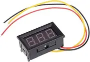 Garneck 99.9V LCD Digital Display Voltmeter Three Wire Voltage for Motorcycle and Automotive Battery Monitoring Easy Installation Low Starting Voltage Accurate Measurement