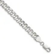 Sterling Silver 6.35mm Hammered Curb Chain
