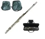 Merano Silver Flute with Carrying Case+Music Sheet Bag+Accessories