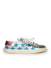 Silver Leather Star Trainers