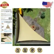6' x 11' Beige Triangle Shade Sail - Superior 95% UV Blockage and Durability