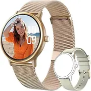 ZONEY Smartwatch Women Men with Bluetooth Call,1.43 Inch AMOLED HD Screen IP68 Fitness Activity Tracker Watch with Blood Pressure/Heart Rate/Blood Oxygen/Sleep Monitor 100+ Sports Modes (Creamy White)