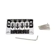 4 String Fixed Hardtail Bridge Electric Guitar Bridge with Screws and Wrench