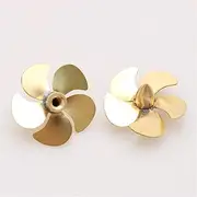 QONXIX 1pair 5 Blade Brass Propeller Marine Paddle Forward Reverse, for RC Model Boat Dia 31mm Soldering Screws Prop M4 Threaded Hole RC Boat Propellers
