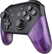 eXtremeRate Clear Atomic Purple Replacement Handle Grips for Nintendo Switch Pro Controller, DIY Hand Grip Shell for Nintendo Switch Pro - Controller NOT Included