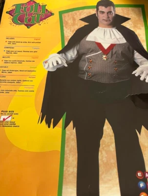 Vampire Adult Men Costume Plus Size 46-52 Jacket Size