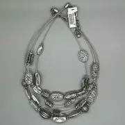 Chico's Silver Toned NWT Dramatic Statement Bib Collar Western Vintage Necklace
