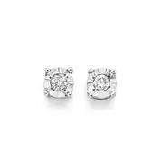 9ct Gold Diamond Stud Earrings