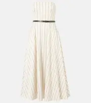 [Max Mara] Max Mara Fervida cotton and linen midi dress UK 6 multicoloured