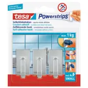 Tesa Powerstrips Hook Small Classic Chrome Angular Selbstklebehaken