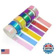 6 Rolls Holographic Tape 5m/196.8in Assorted Colored Tape Set Decorative Tape