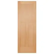 Edwardian 72cm Internal 3 Panel Door, Raw Raw Hemlock Veneer Paulownia, Hemlock