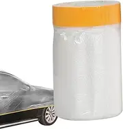 Pre Taped Masking Film | Pre-Taped Paint Protection Film Waterproof | Protective Film Roll for Covering Automotive Painting Covering for Home