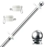 6 FT Flag Pole for Kit Tangle Free Spinning Weather Resistant Rustproof Stain...