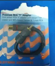 NOS Vanco Premium RCA 2 Female 1 Male Y Adapter